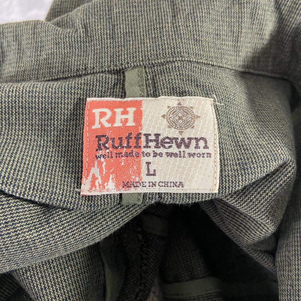 RH Ruff Hewn Blazer Olive Drab Houndstooth Oversized Distressed look - Picture 7 of 11